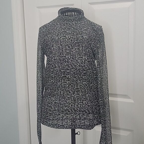 Anthropologie Sheer Printed Turtleneck Pullover. SIZE XS - Picture 1 of 5